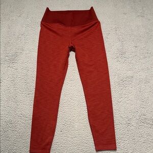 Vuori Rib Studio Women Leggings in Rust Red Size L